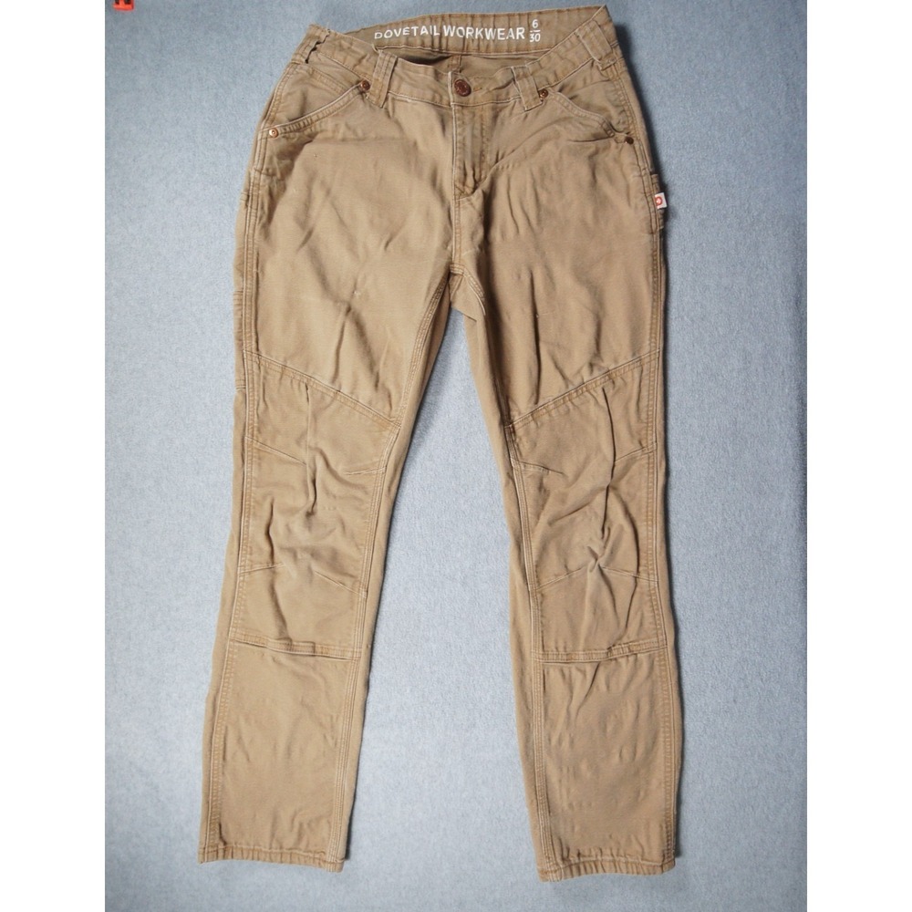 Dovetail Workwear Pants Womens 6 Tan Carpenter Go To Stretch Canvas Utility